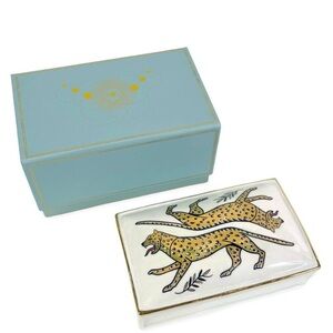 Spitfire Girl Duo Leopard Ceramic Box, NWT